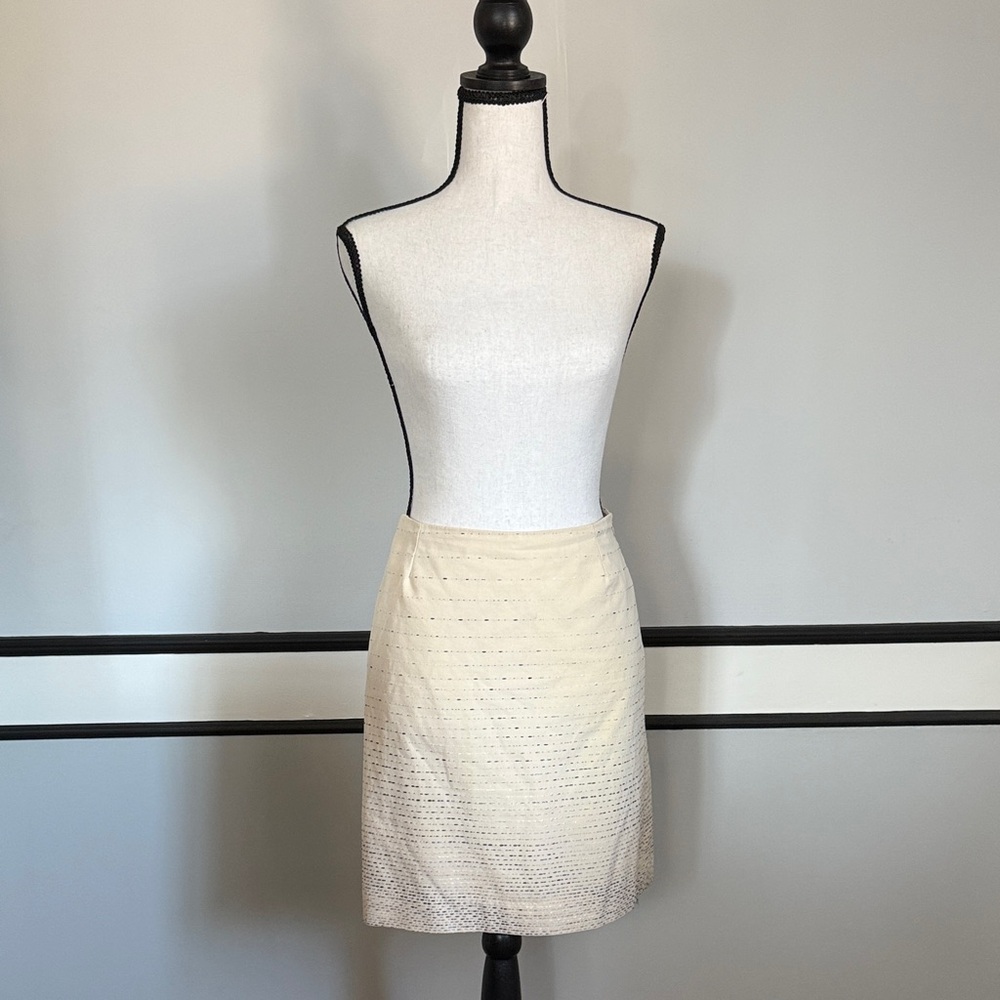 Barneys New York Cream Mini Skirt